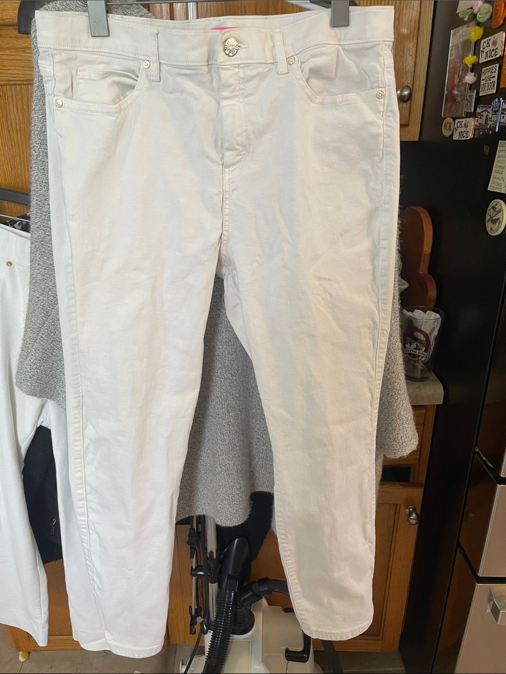 Lilly Pulitzer High-Rise Satin Jeans South Ocean White Size 16